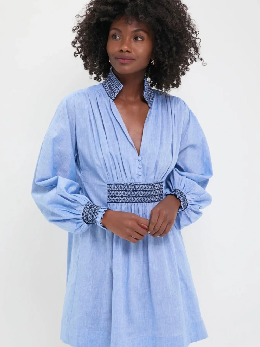 Tuckernuck Chambray Embroidered Aubury Dress